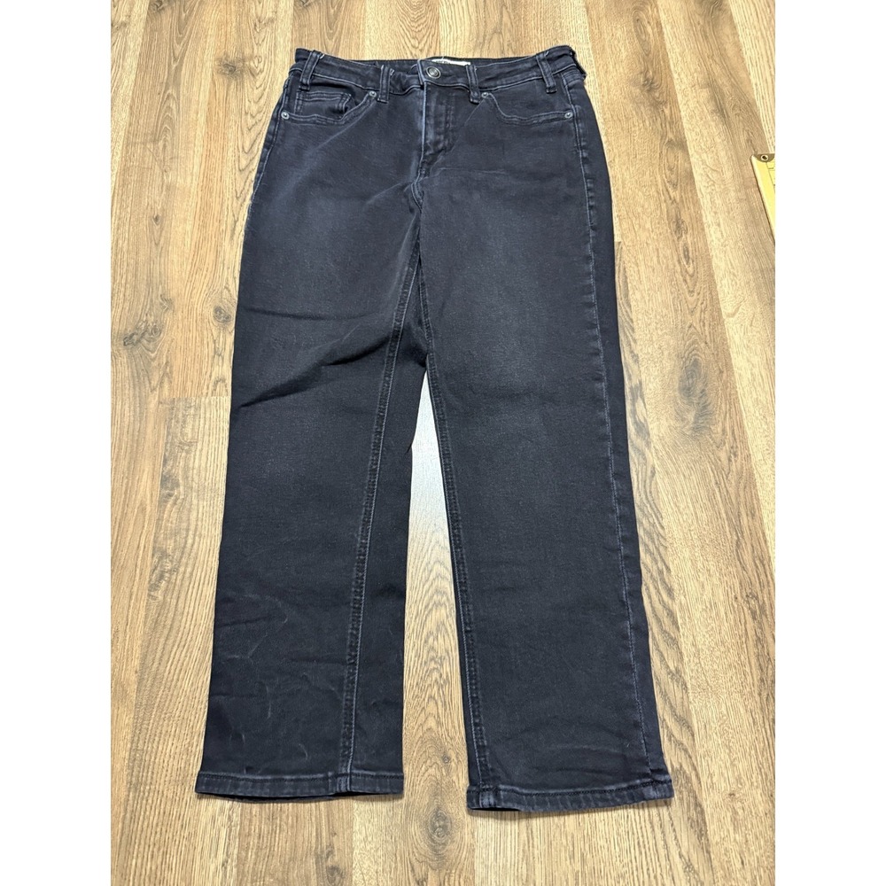 Rock & Roll Jeans Women's Size 27x25 Black Denim High Rise Straight Cropped